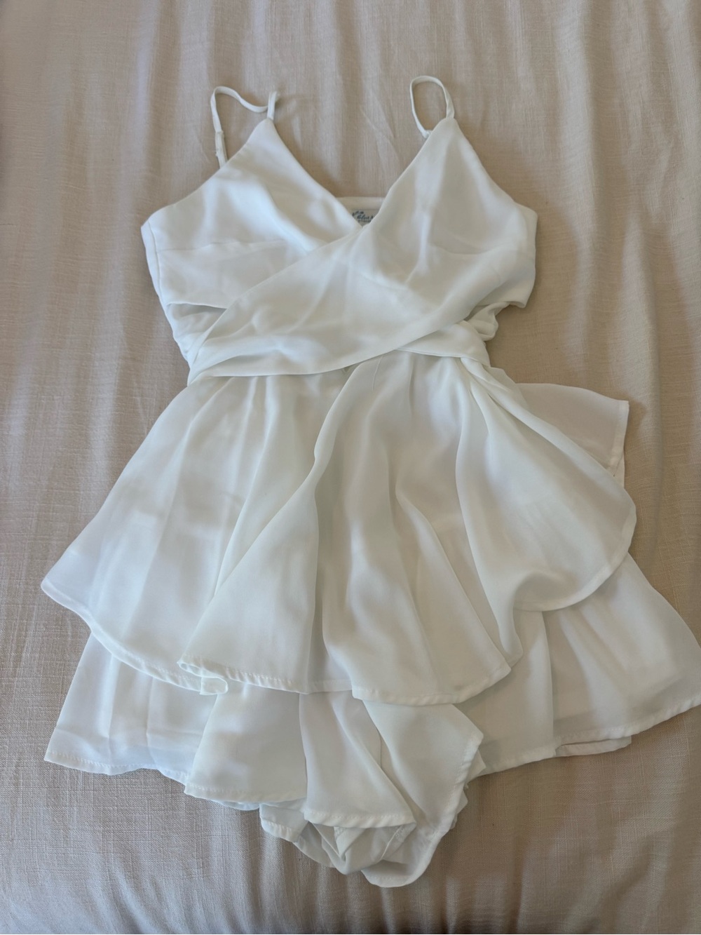 White Ruffled Chiffon Romper